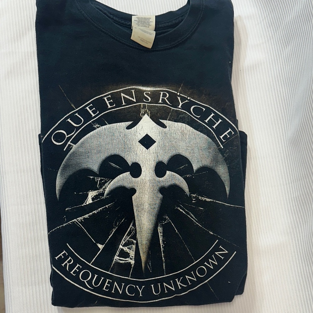 Queensryche Frequency Unknown Tour 2013 T-SHIRT 2 Sided Tour Dates Black Large
